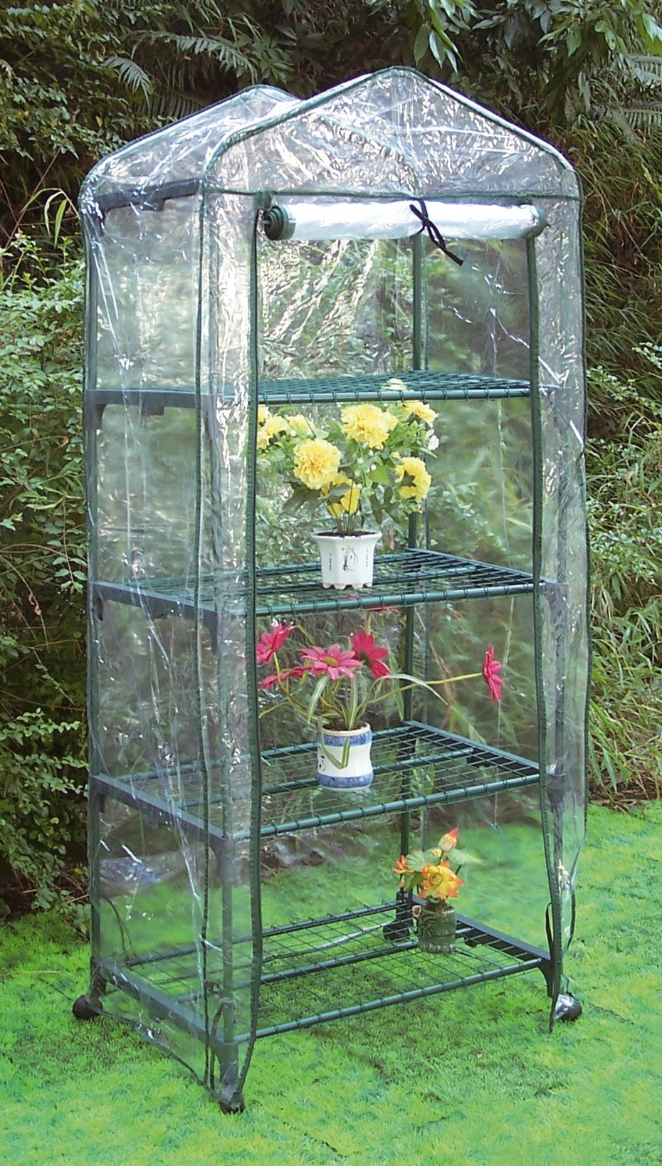 Tesmotor Mini Invernadero Cubierta de Plantas de jardinería portátil pequeña PVC para Interiores y Exteriores Miniinvernadero portátil 70 x 70 x 80 cm 